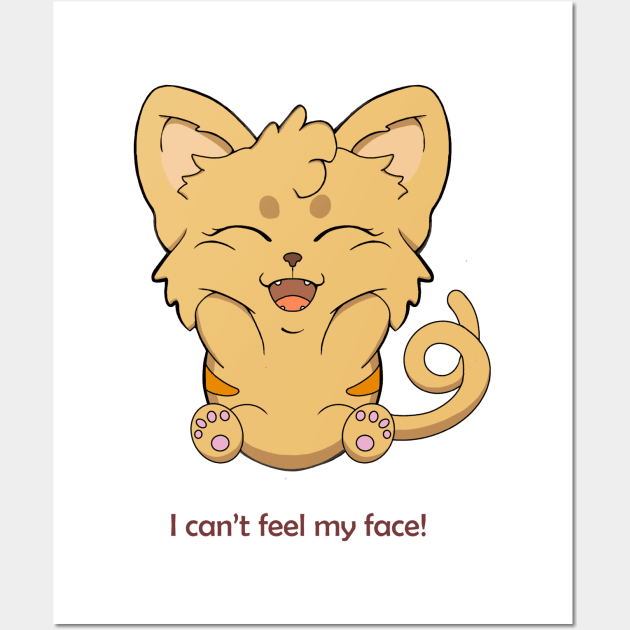 I Can't Feel My Face! Cat Wall Art by Happy Shiitake